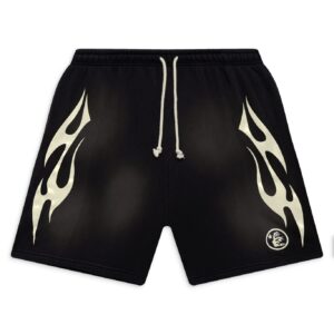 Black Hell Star Flame Shorts