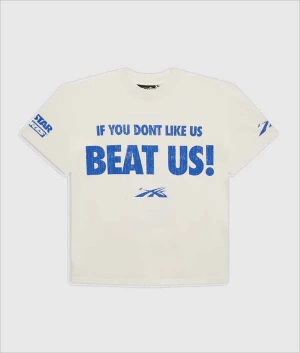 Hellstar Beat Us! T-Shirt White/Blue